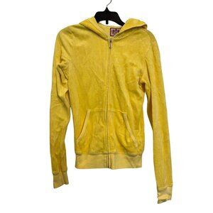 Vintage Y2K Juicy Couture Velour Hoodie Women’s Small Yellow Cotton/Poly Blend